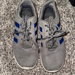 adidas Gray and Blue Sneakers with Breathable Mesh and Comfortable Fit